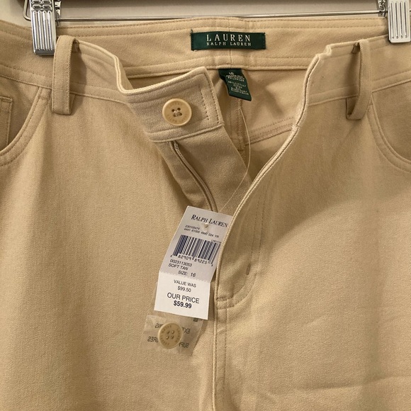 New Ralph Lauren Tan Stretch Jean. Soft Tan. Size 16. - Picture 7 of 8